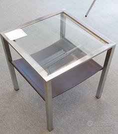 Tavolino PONTI acciaio cuoio cristallo