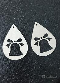 Orecchini in legno naturale di Natale