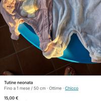 2 tutine ciniglia neonata chicco