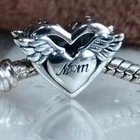 charm nuovo argento S 925 mamma angelo