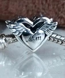 charm nuovo argento S 925 mamma angelo