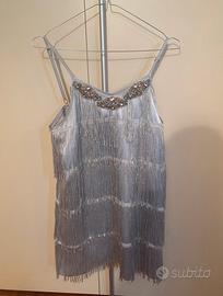 abito argentato con frange Le Voliere