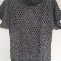 Maglione collo alto, senza maniche