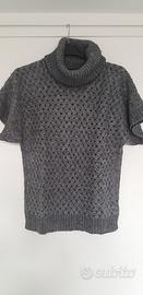 Maglione collo alto, senza maniche