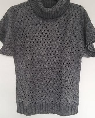 Maglione collo alto, senza maniche