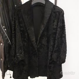 giaccone di pelliccia astrakan nero