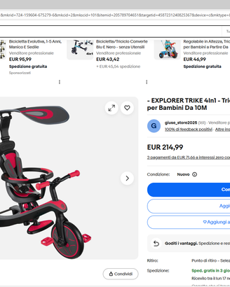 Triciclo evolutivo, passeggino e balance bike, 4 ,
