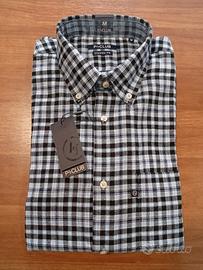 Camicia Felpata Uomo Quadri Celeste/Blu