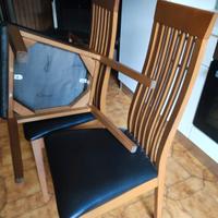 sedie Calligaris in legno noce seduta in pelle ner