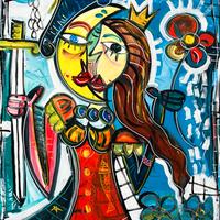 Quadri moderni ritratti di donne stile cubista