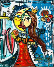 Quadri moderni ritratti di donne stile cubista