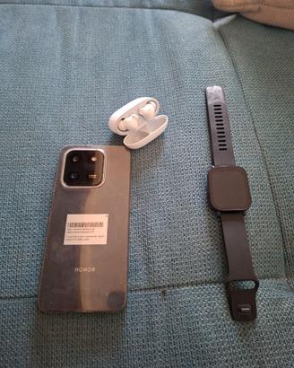 Telefono honor 400 smart con cuffie e orologio