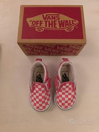 Scarpe Vans bambina slip-on scacchi rosa bianco
