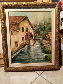 Quadro olio su tela " Vecchio Mulino"  brambilla