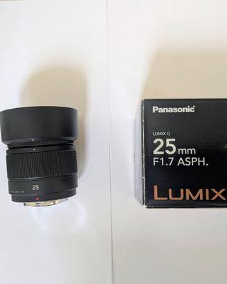 Obiettivo Panasonic 25 mm f1.7 APSH Lumix G MFT