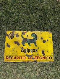 Insegna smaltata Agipgas Recapito Telefonico