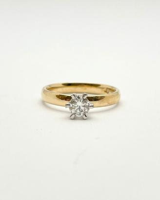 Anello oro 18KT diamante 0.40 VVS2 E, GIA. SALVINI