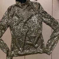 Maglia in paillettes brand lusso le twins