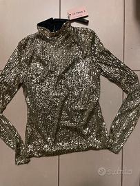 Maglia in paillettes brand lusso le twins