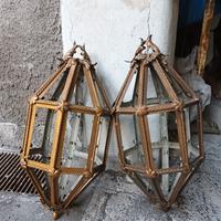Antica Coppia Di Lanterne In Ferro  da Chiesa . Ar