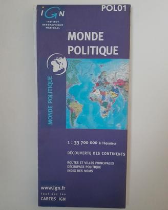Carte géopolitique Monde 1:33700000 IGN