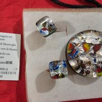 Parure orecchini e collana Murano Venezia