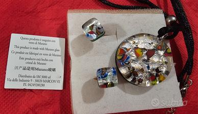 Parure orecchini e collana Murano Venezia