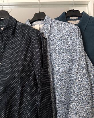 3 Camicie Uomo H&M taglia M Pois, Floreale e blu 