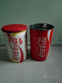 2 bidoni coca-cola vintage 