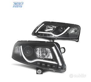 FARI PER AUDI A6 4F 04-08 TUBE LIGHT FONDO NERO