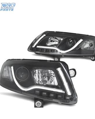 FARI PER AUDI A6 4F 04-08 TUBE LIGHT FONDO NERO