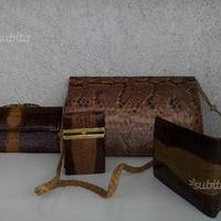 Borsa, portafogli e portasigarette in coccodrillo