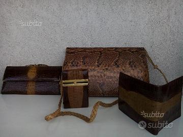 Borsa, portafogli e portasigarette in coccodrillo