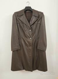 Cappotto doppiopetto in pelle, donna