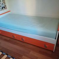 letto singolo con 2 cassetti contenitore
