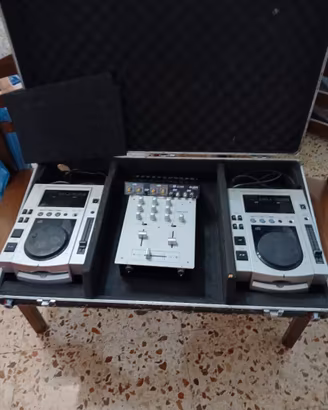 Consolle DJ vintage + Mixer + effetto Lem + Case