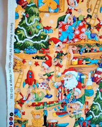Tessuto natalizio. Babbo Natale. 100x110cm.