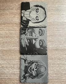 Tris sottobicchieri ardesia horror