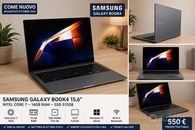 Samsung Galaxy Book4 15,6” 16 GB RAM 512 GB SSD