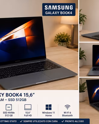 Samsung Galaxy Book4 15,6” 16 GB RAM 512 GB SSD