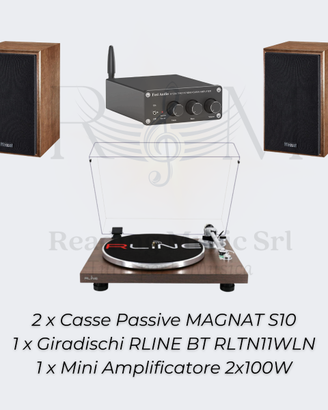 Giradischi BT, Casse Magnat e Mini Amp 2x100W