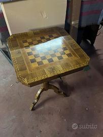 Tavolo gioco scacchi dama vintage