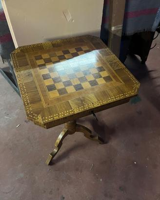 Tavolo gioco scacchi dama vintage