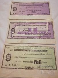 3 Miniassegni Banca Trento e Bolzano del 1977
