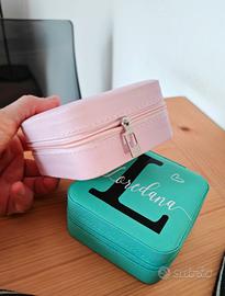 miniportagioielli rosa nuovo da viaggio