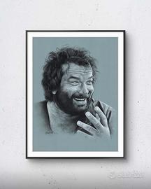 Bud Spencer ritratto. Stampa HD del disegno