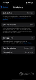 iPhone 15 128Gb giallo come nuovo (garanzia Apple)