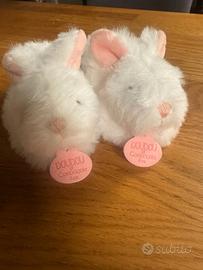 Set di scarpette rosa Doudou con sonagli Conigliet