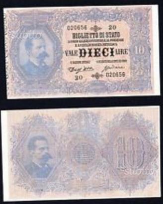 Banconota 10 Lire Doppia Effige