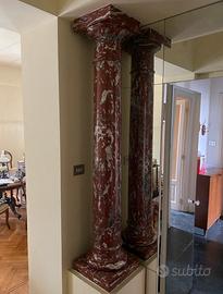 Coppia di Colonne in Marmo Rosso di Francia